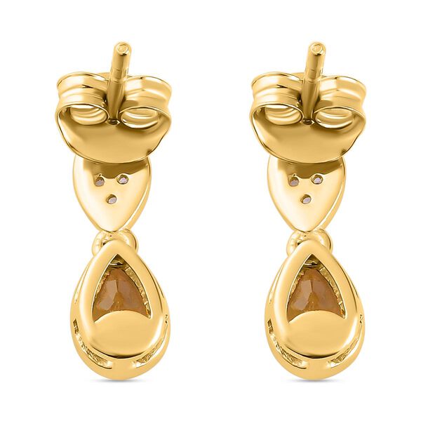 AA nat&uuml;rliche, goldene Tansanit und Zirkon-Ohrringe - 0,65 ct. image number 5