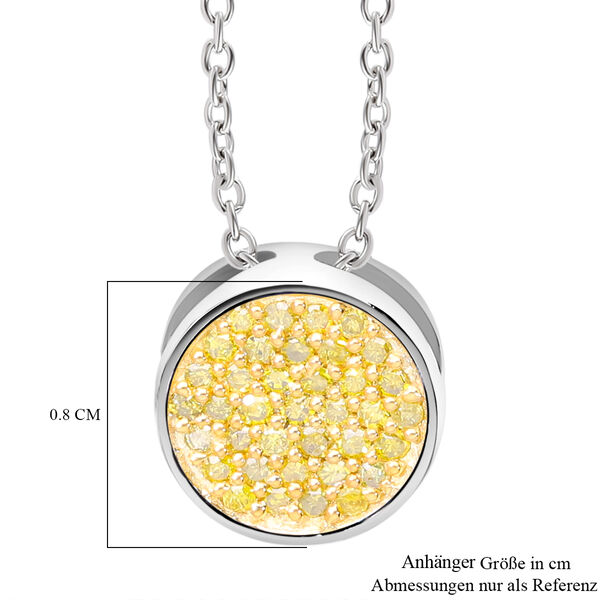 2er Set- Gelber Diamant-Anh&auml;nger mit 50cm Kette und Ohrringe - 0,48 ct. image number 11