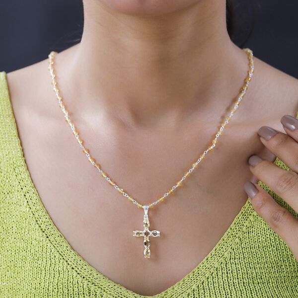 Citrin Kreuz Halskette - 16,24 ct. image number 2