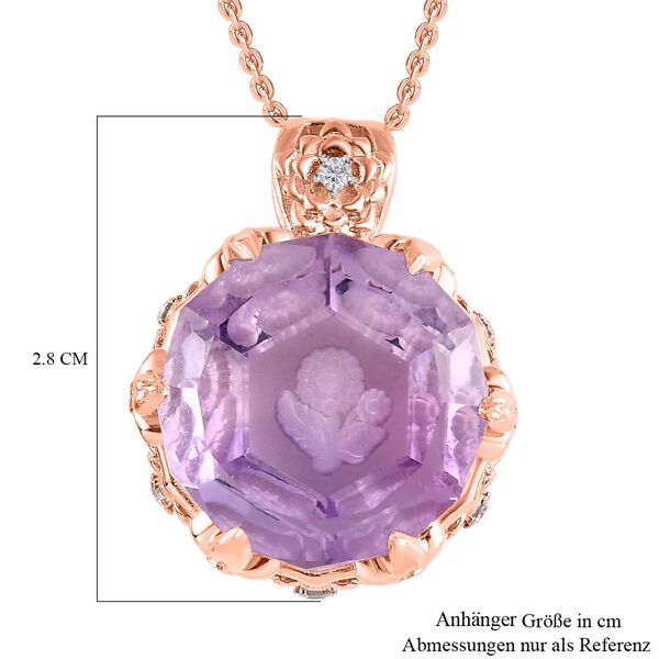 GP Italian Garden Kollektion- Rose De France Amethyst, Zirkon und blauer Saphir-Anhänger mit 50cm Kette - 24,27 ct. image number 7