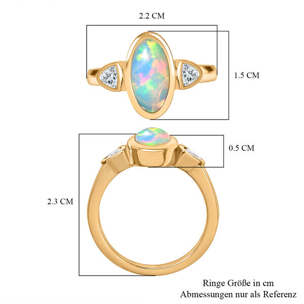AA Nat&uuml;rlicher, &auml;thiopischer Welo Opal und Moissanit Ring - 1,80 ct. image number 6
