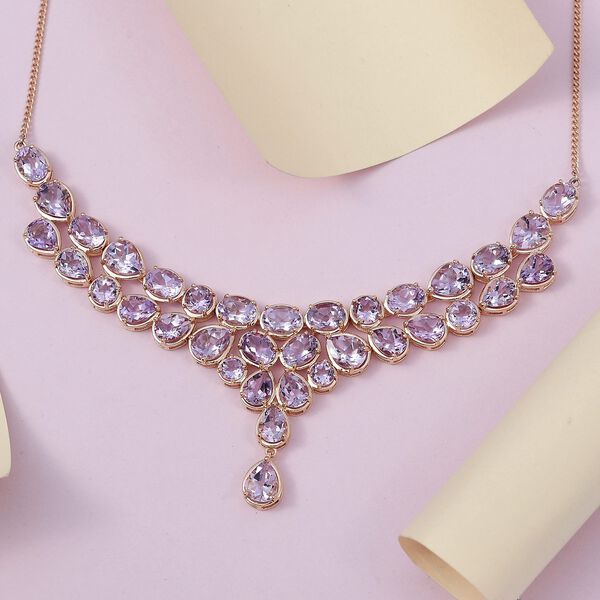 Rose de France Amethyst Collier, ca. 45 cm, 925 Silber rosévergoldet ca. 35.67 ct image number 3