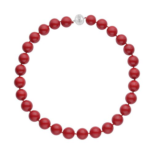 Rote Muschelkernperlen-Halskette, 50 cm - 890 ct. image number 0