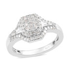 Diamant Cluster Ring 925 Silber Platin-Überzug image number 0