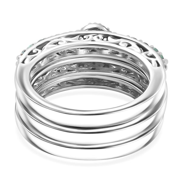 3er-Set- AA Lagunen Apatit und Zirkon Ringe - 1,87 ct. image number 6