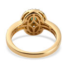 Sambischer Smaragd und Zirkon-Ring, 925 Silber Gelbgold Vermeil  ca. 0,79 ct image number 5