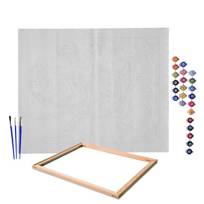 Bunter Elefant, Malen nach Zahlen Kit, Gr&ouml;&szlig;e 40x50 cm