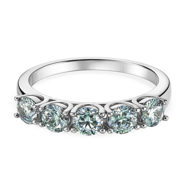 D'Joy blauer Moissanit Ring, 925 Silber rhodiniert - 1,50 ct.