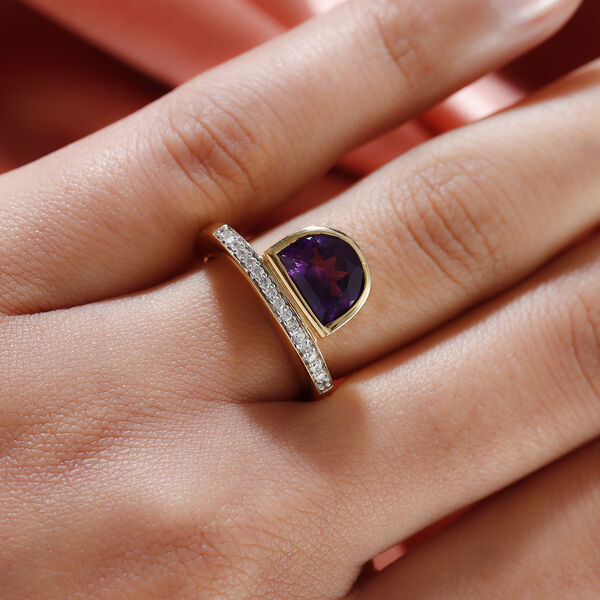 Afrikanischer Amethyst und Zirkon-Ring - 2,16 ct. image number 3
