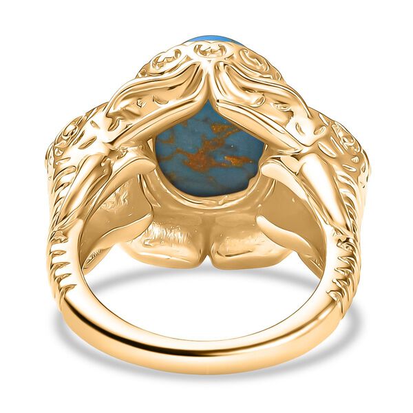 Blaues Türkis Ring Nickelfreies Messing (Größe 18.00) ca. 4,62 ct image number 6