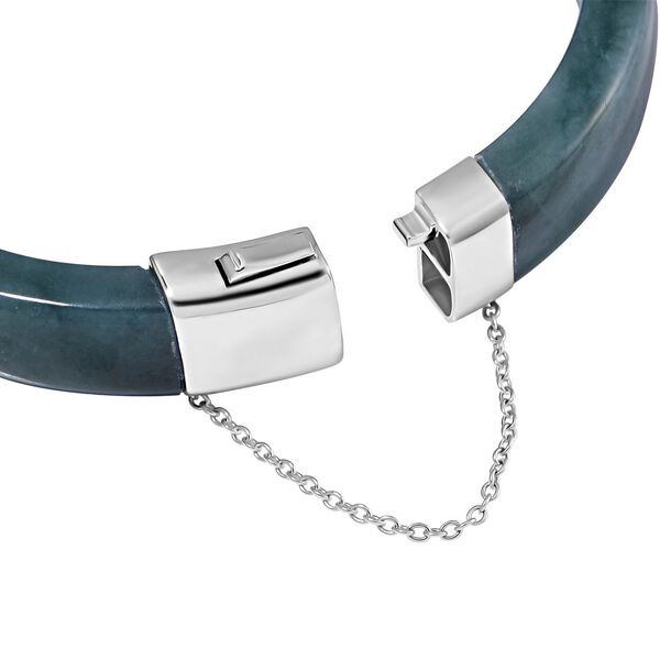 EXTREM SELTEN - Natürlicher Olmek Jadeit Armreif ca. 19 cm 925 Silber rhodiniert ca. 250.00 ct image number 5