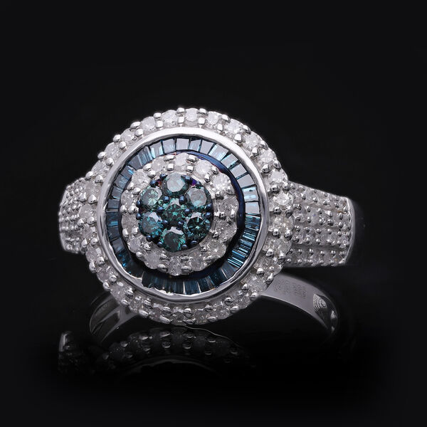 Blauer und wei&szlig;er Diamant-Ring - 1,50 ct. image number 1