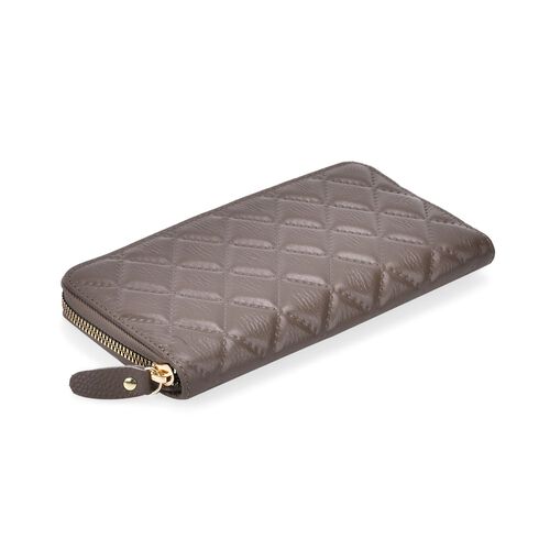 " life-style:Color:Grey; Size/Profile: Genunie Leather Wallet with RFID with box   Wall (exterior):Genunie Leather Lining (Interior):Polyester;  Pockets (exterior):Zipper -1;  Pockets (interior):card solt-12, currency divider-2,zipped-1 Size:19*2.5*9.5cm image number 1