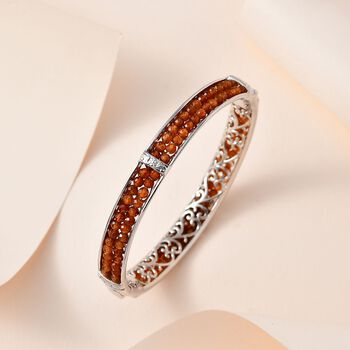 Hessonit Granat Armreif ca. 19 cm Reines Messing ca. 22,00 ct.