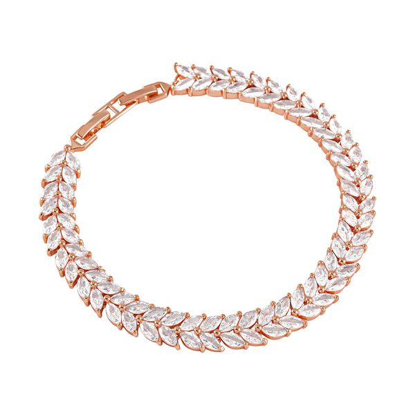 Weißer Zirkonia Armband, ca. 18 cm, Messing, ca. 6.00 ct image number 2