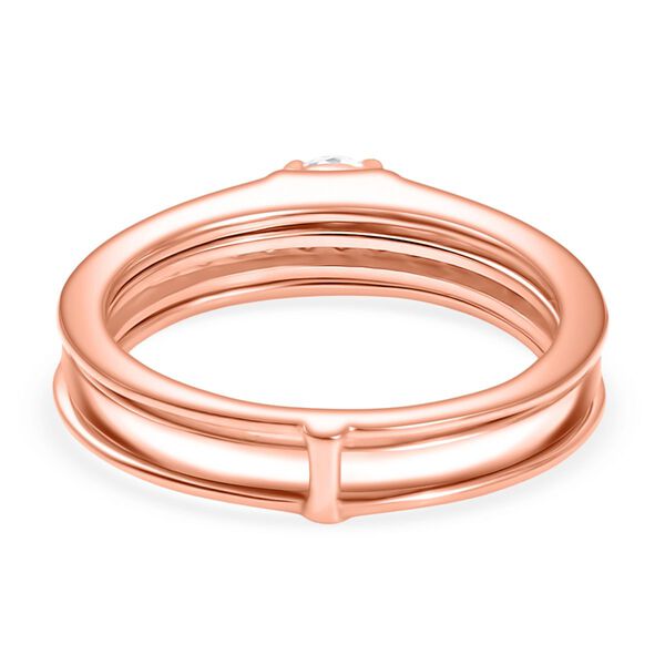 2er-Set Moissanit Ringe, 925 Silber 750 rosévergoldet - 0,48 ct. image number 6