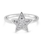 Weißer Simulierter Diamant Stern Ring 925 Silber (Größe 16.00) ca. 0,31 ct