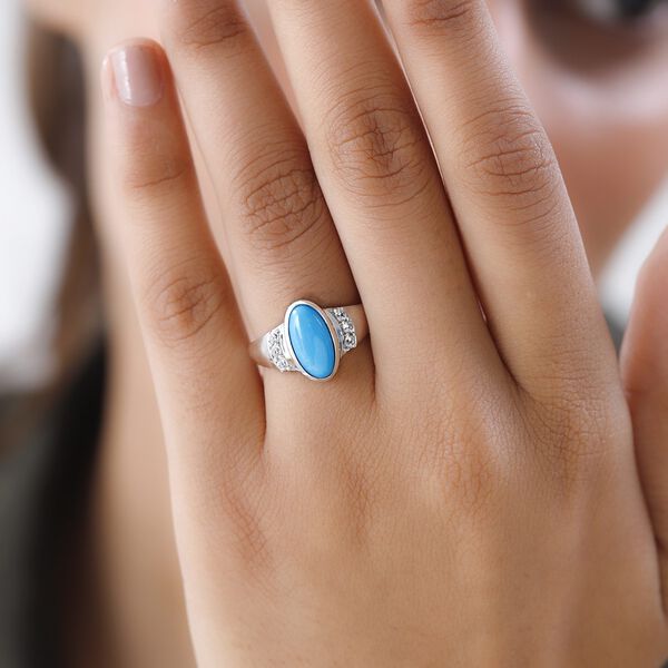 Sleeping beauty T&uuml;rkis und Zirkon Ring - 2,27 ct. image number 3