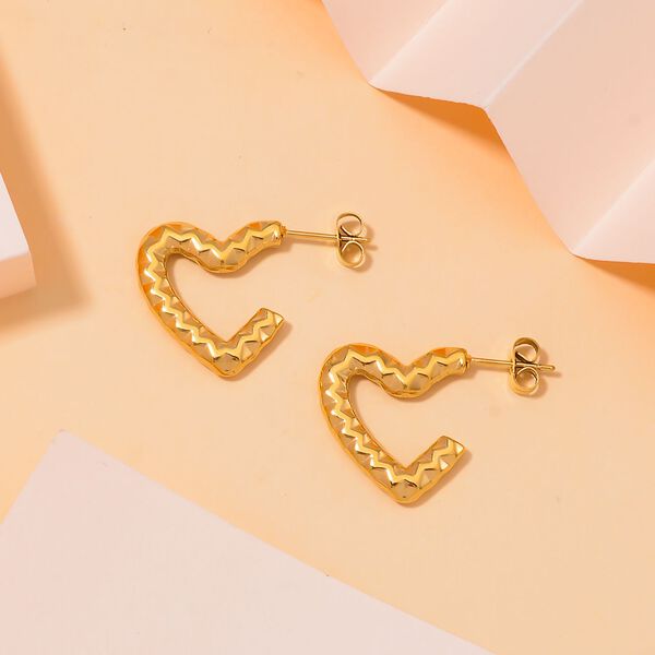 Reiner Edelstahl IP-GelbbeschichtungOhrringe ca. 7,40g image number 2