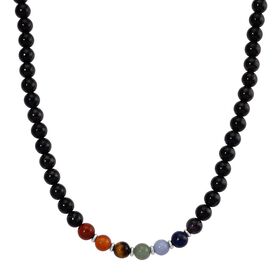 Shungit, Mehrfarbig Edelsteine Halskette ca. 45 cm ca. 300,00 ct.
