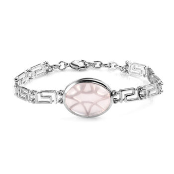 Rosa Quarz Armband ca. 19 cm Messing platiniert ca. 19,79 ct