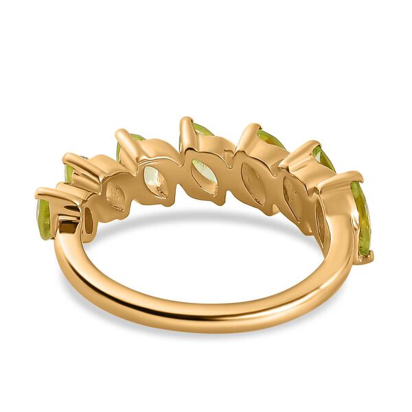 Nat&uuml;rlicher Peridot Ring, 925 Silber Gelbgold Vermeil (Gr&ouml;&szlig;e 17.00) ca. 1.74 ct image number 6