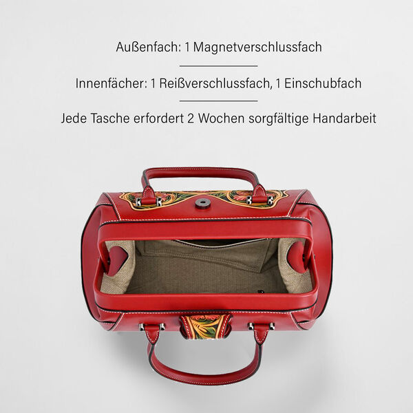 Grand Pelle  - Echtleder Handtasche, 35,5x23x18 cm, rot image number 4