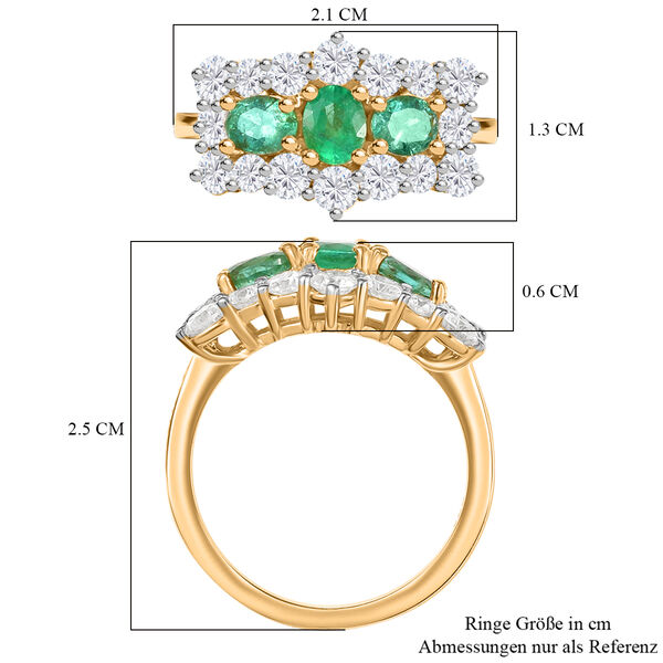 AAA Smaragd und Moissanit Ring - 2,32 ct. image number 5