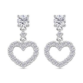 RADIANTA GRA zertifiziert Moissanit (D-VVS) Ohrringe 925 Silber rhodiniert ca. 1.00 ct