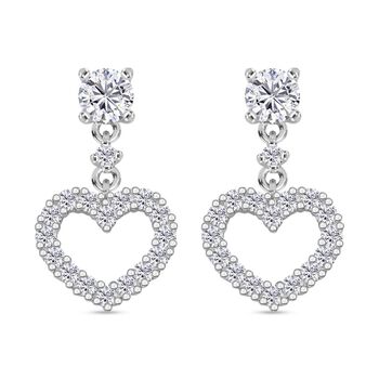 RADIANTA GRA zertifiziert Moissanit (D-VVS) Ohrringe 925 Silber rhodiniert ca. 1.00 ct