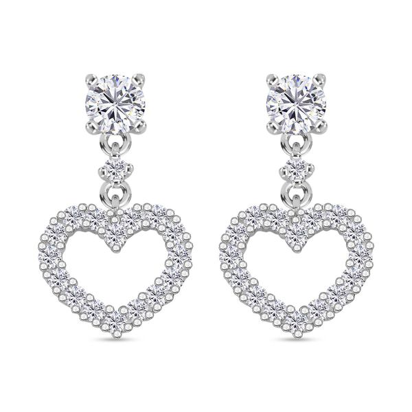 RADIANTA GRA zertifiziert Moissanit (D-VVS) Ohrringe 925 Silber rhodiniert ca. 1.00 ct