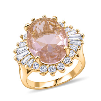 Rosa Zirkonia, Wei&szlig;er Zirkonia Ring Nickelfreies Messing (Gr&ouml;&szlig;e 18.75)