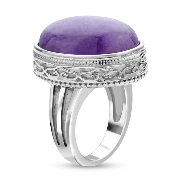 Cabochon Amethyst Ring, Edelstahl, ca. 25,00 ct image number 5