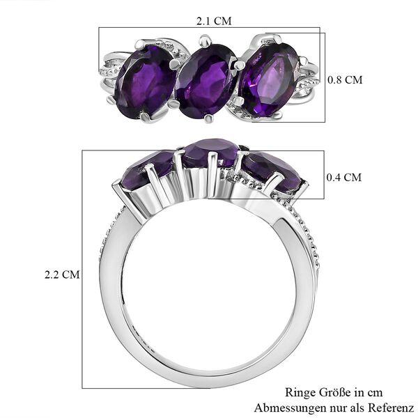 Afrikanischer Amethyst-Ring, (Größe 21.00) Edelstahl, ca. 2,16 ct image number 7