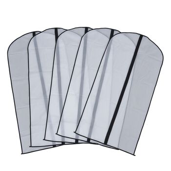 5er-Set staubdichter Kleidersack mit Rei&szlig;verschlusstaschen f&uuml;r Kleidung, Gr&ouml;&szlig;e 61x122 cm