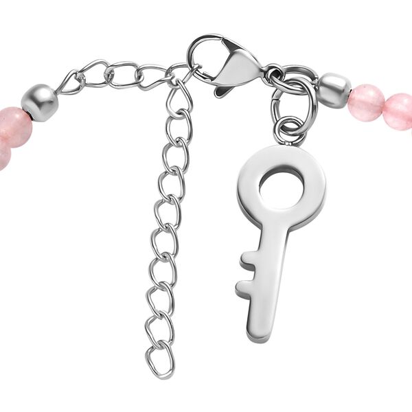Rosenquarz Armband mit Anh&auml;ngern, 19 cm - 25 ct. image number 4