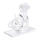 Dekorative Kristallglas Hunde-Figur auf quadratischem Ständer, 12x6x15 cm, Weiß image number 3