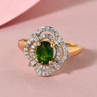 Natürlicher Chromdiopsid und Zirkon-Ring - 1,40 ct. image number 1