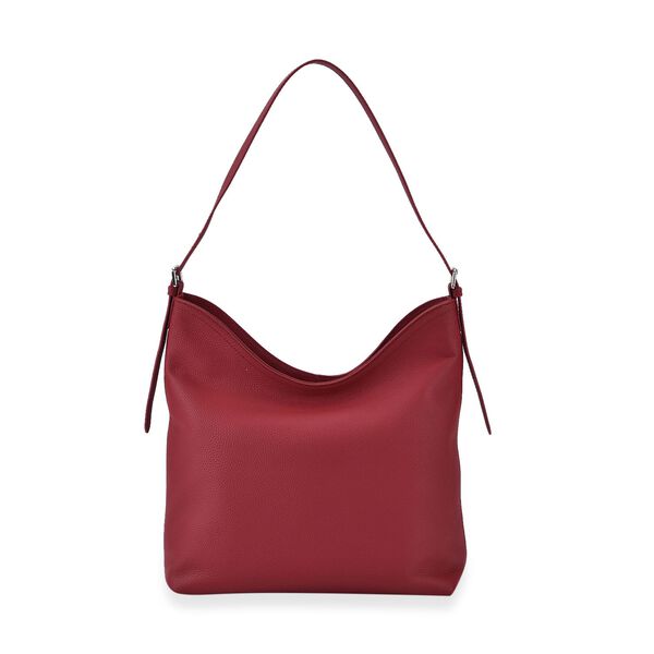 Hobo Umhängetasche aus Echtleder in Rot image number 5