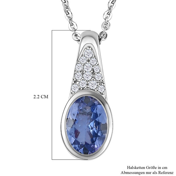 Tansanit und Zirkon Anhänger mit 50cm Kette - 0,83 ct. image number 7
