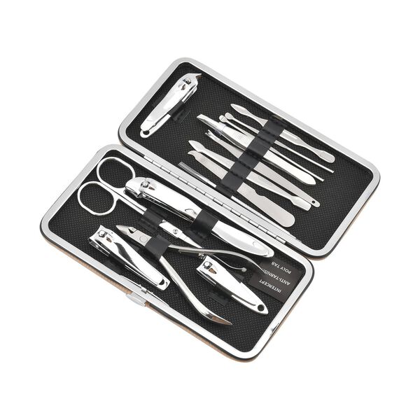 14-tlg. Manik&uuml;re-Set mit Kunstleder Box, Beige image number 7