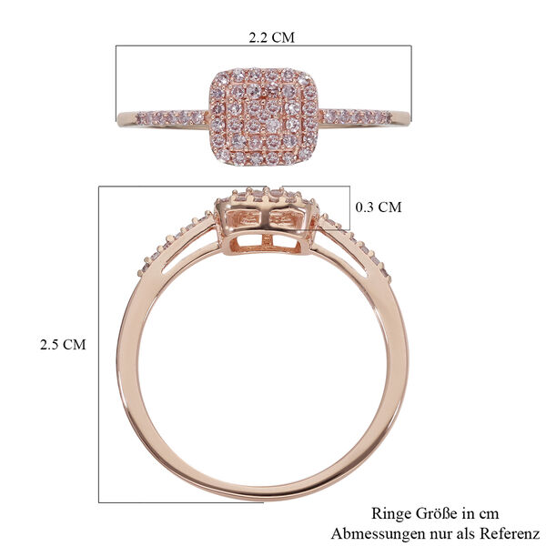 Nat&uuml;rlicher Rosa Diamant I1-I2 Ring 375 Rosegold image number 6
