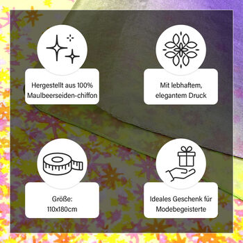 LA MAREY - 100% Maulbeeren-Seidenschal, Chiffon, 110x180cm, Mehrfarbig