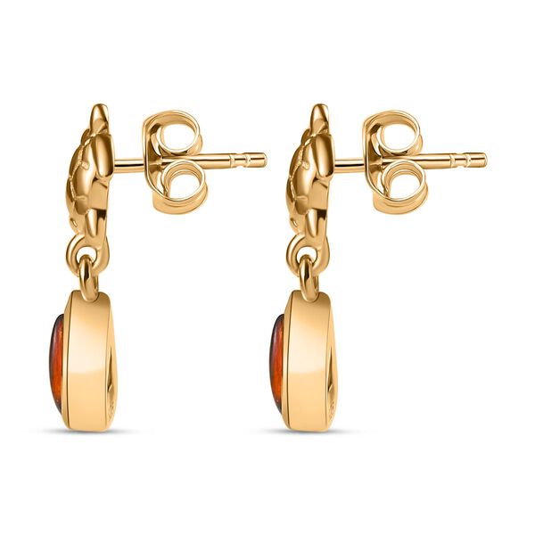 Ammolit Ohrringe 925 Silber 750 Gelbgold Vermeil ca. 0,97 ct. image number 4