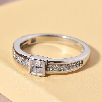 Diamant Ring 925 Silber platiniert  ca. 0,15 ct