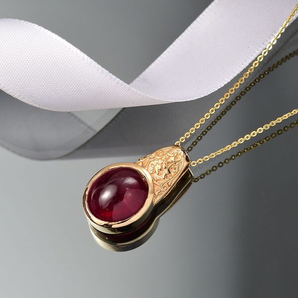 AAA afrikanischer Rubin Anh&auml;nger mit 50cm Kette - 13 ct. image number 2