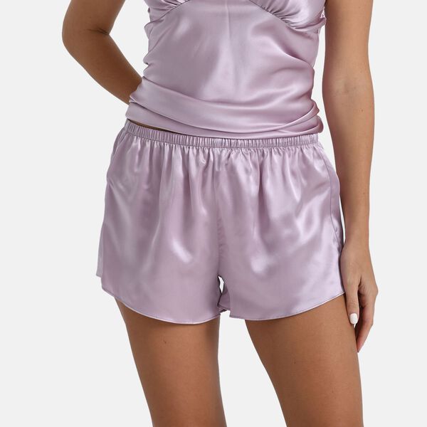LA MAREY Seidenshorts aus Maulbeerseide, Lila, S
