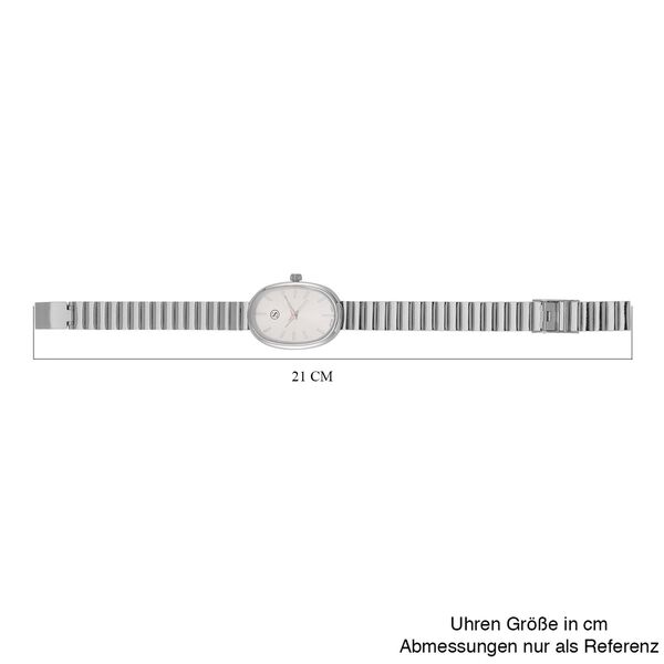 STRADA - Elegante Armbanduhr mit Japanischem PC21S Werk, Stahlsonnenschliff-Zifferblatt und Edelstahlarmband, Reiner Edelstahl, 19 cm image number 7