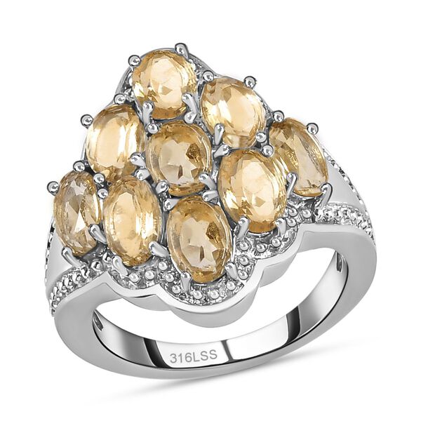 Citrin-Ring, (Gr&ouml;&szlig;e 16.00) Edelstahl, ca. 4,09 ct image number 4