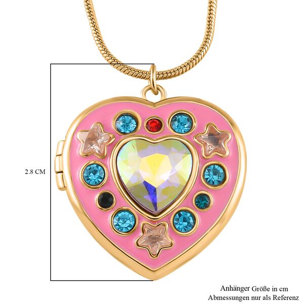 Emaillierter mehrfarbiger Kristall-Medallion-Anh&auml;nger mit 45cm Kette image number 5